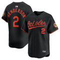 B.Orioles #2 Gunnar Henderson Player Black Home Limited Baseball Jerseys