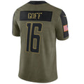 Custom #16 Olive DET Football Shirt Top