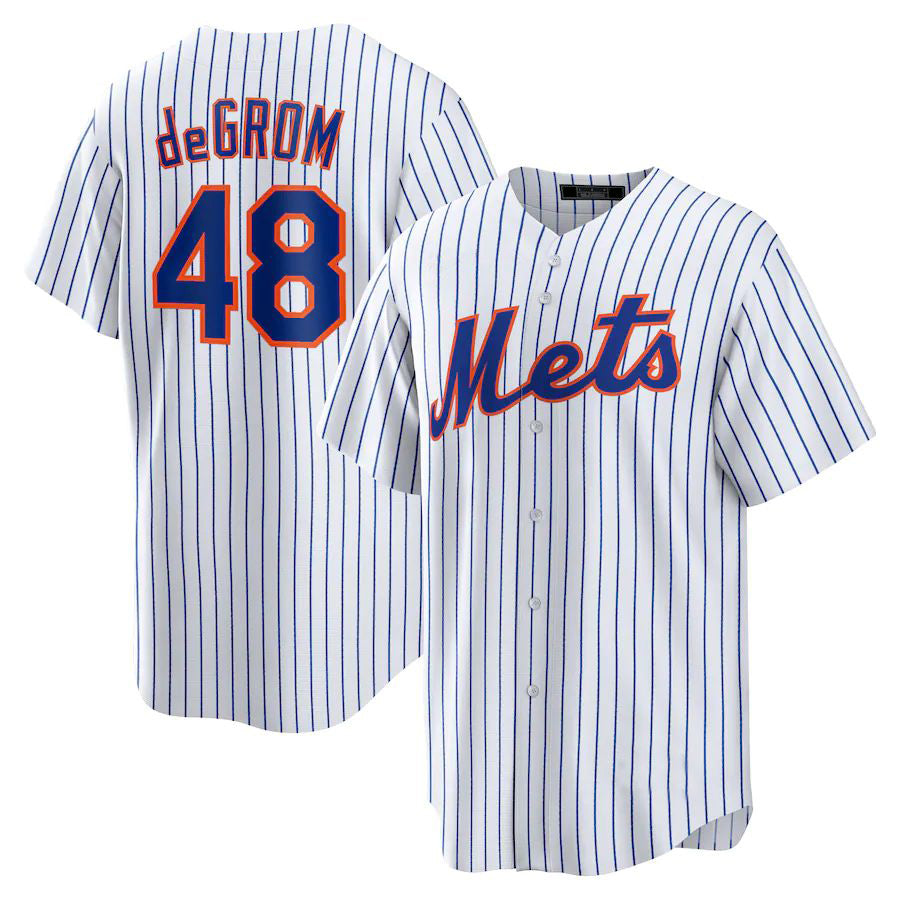 Custom #48 White NYM Baseball Shirt Top