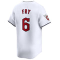 C.Guardians #6 David Fry Player White Home Limited Game Baseball Jerseys