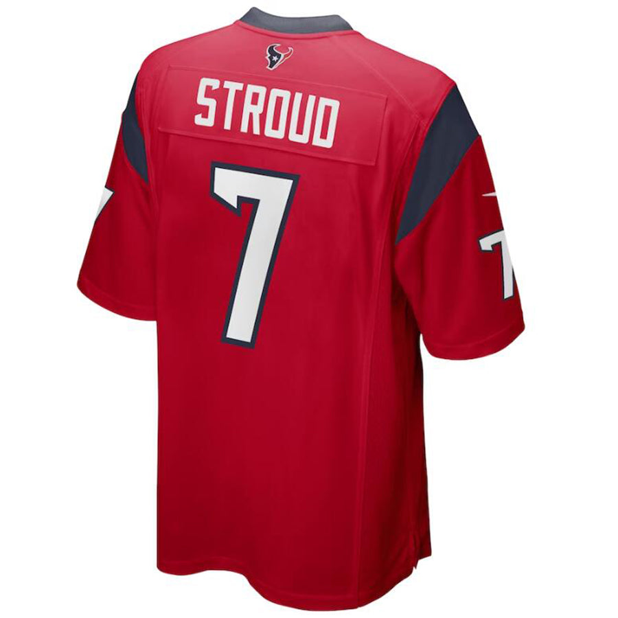 Custom #7 Red HOU Football Shirt Top