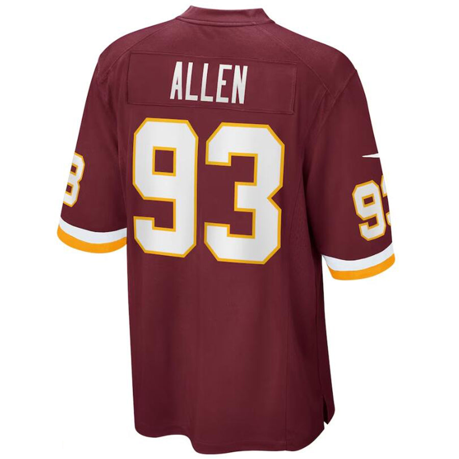 Custom #93 Burgundy WAS Football Shirt Top
