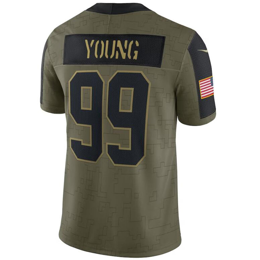 Custom #99 Olive 2021 WAS Football Shirt Top