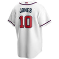 A.Braves #10 Chipper Jones Player White Home Game Baseball Jerseys