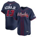 Custom #13 Navy ATL Baseball Shirt Top