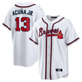 Custom #13 White ATL Baseball Shirt Top