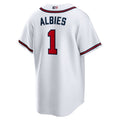 A.Braves #1 Ozzie Albies Player White Home Replica Baseball Jerseys