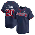 A.Braves #20 Marcell Ozuna Player Navy Home Replica Baseball Jerseys