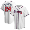 Custom #24 White ATL Baseball Shirt Top