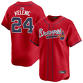 A.Braves #24 Jarred Kelenic Player Red Home Replica Baseball Jerseys