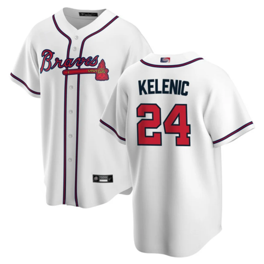 Custom #24 White ATL Baseball Shirt Top