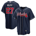 Custom #27 Navy ATL Baseball Shirt Top