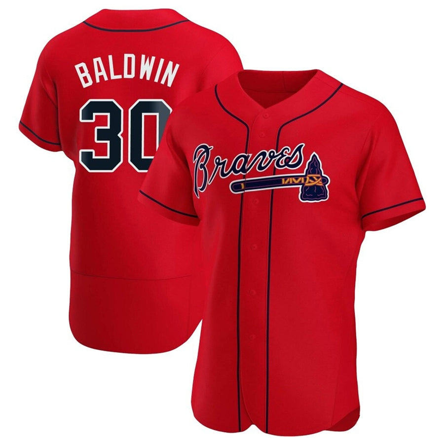 Custom #30 Red ATL Baseball Shirt Top