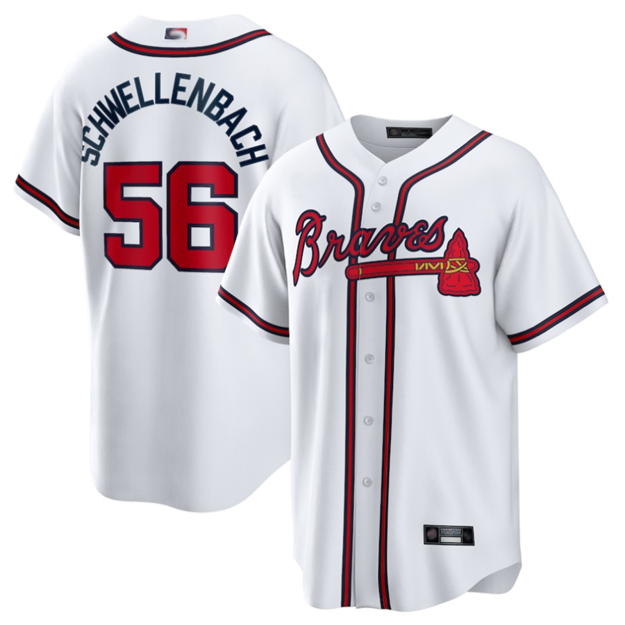 Custom #56 White ATL Baseball Shirt Top