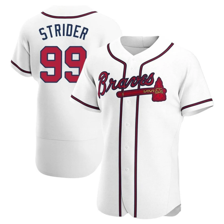 Custom #99 White ATL Baseball Shirt Top