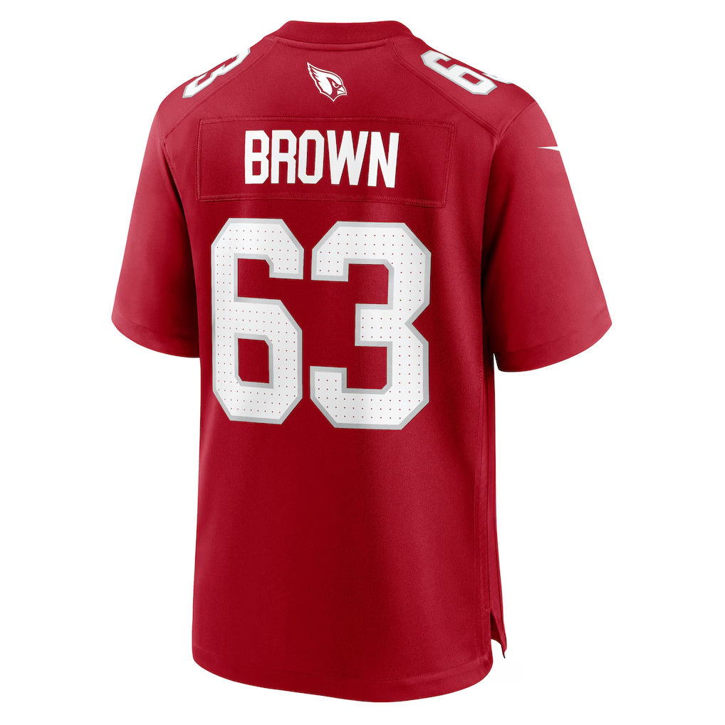 Custom #63 Brown ARI Football Shirt Top