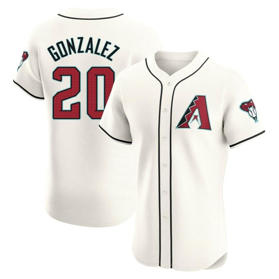 Custom #20 White ARI Baseball Shirt Top