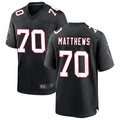 Custom #70 Black Throwback ATL Football Shirt Top