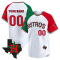 Custom H.Astros Mexico Texas Patch Vapor Premier Limited V3 White Stitched Baseball Jerseys
