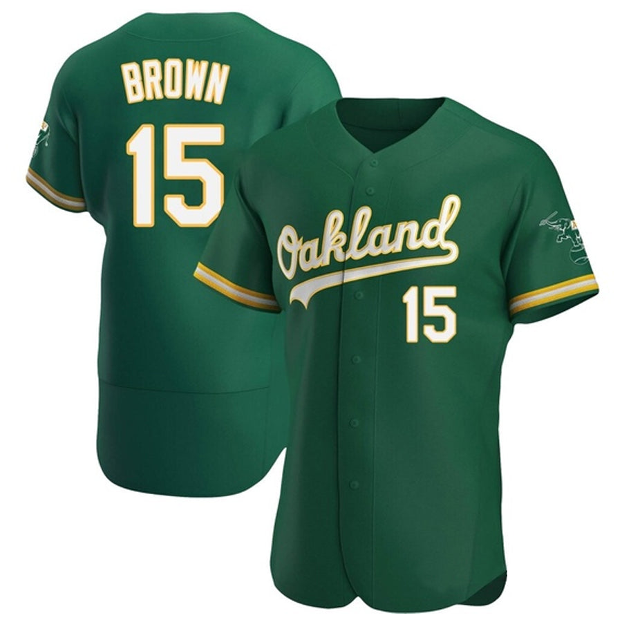 Custom #15 Green OAK Baseball Shirt Top