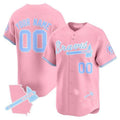 Custom A.Braves Bubblegum Pink Vapor Premier Limited Jersey¨C All Stitched Baseball Jerseys