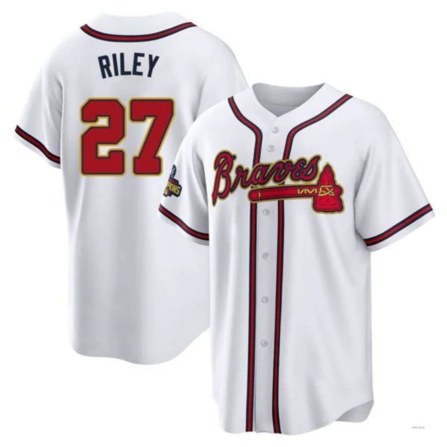 Custom #27 White ATL Baseball Shirt Top