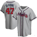 #47 Tom Glavine Player A.Braves Gray Game Stitches Baseball Jerseys