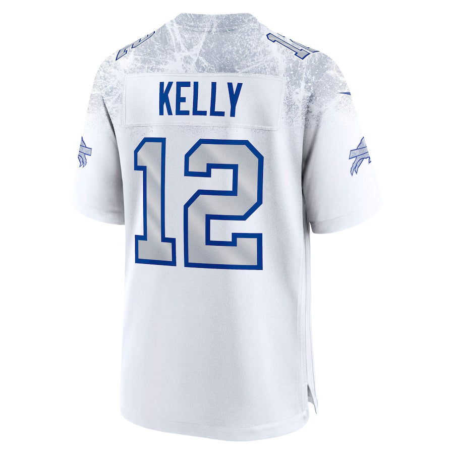 Custom #12 White BUF Football Shirt Top