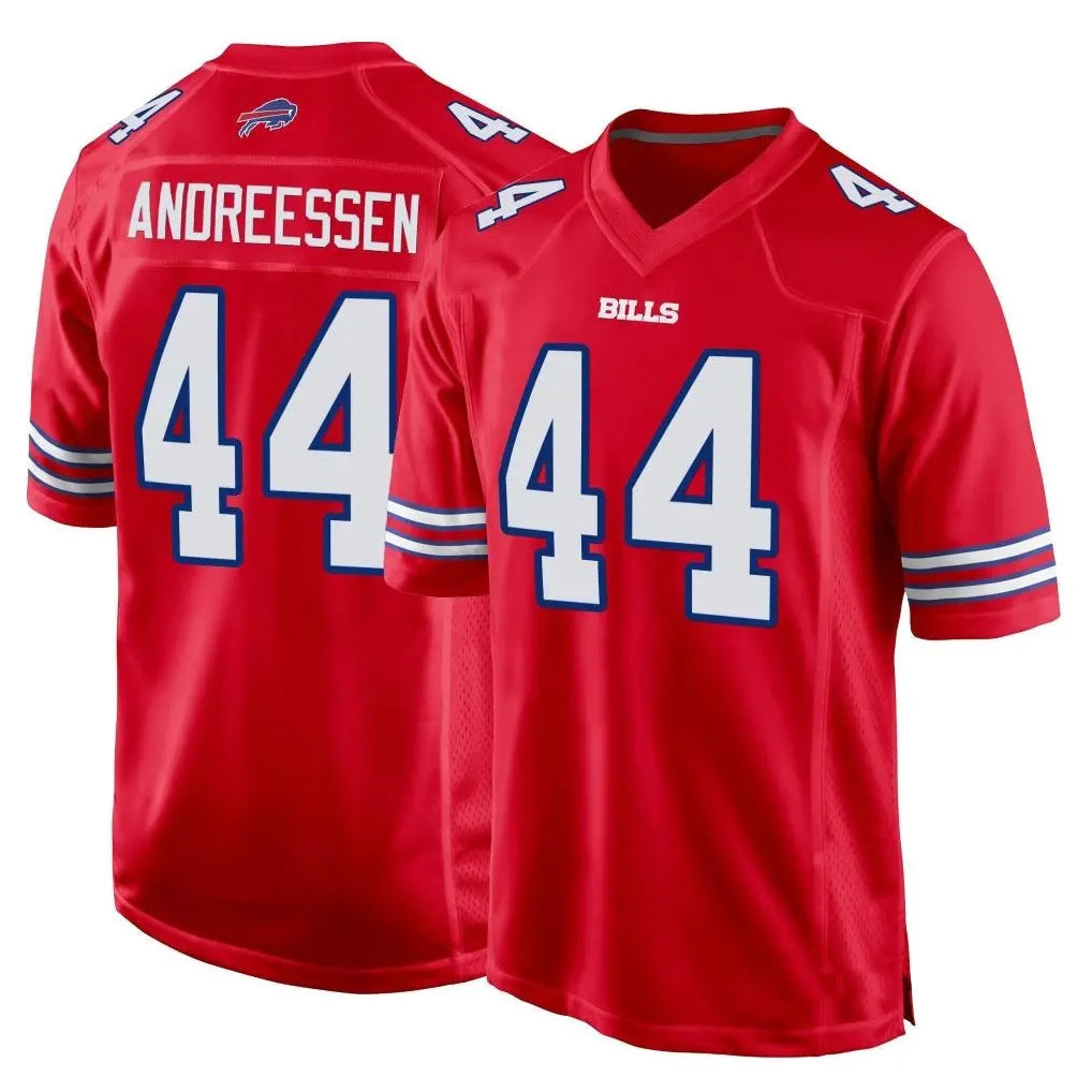 Custom #44 Red BUF Football Shirt Top