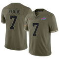 B.Bills #7 Doug Flutie Player Salute To Service Olive Football Jerseys