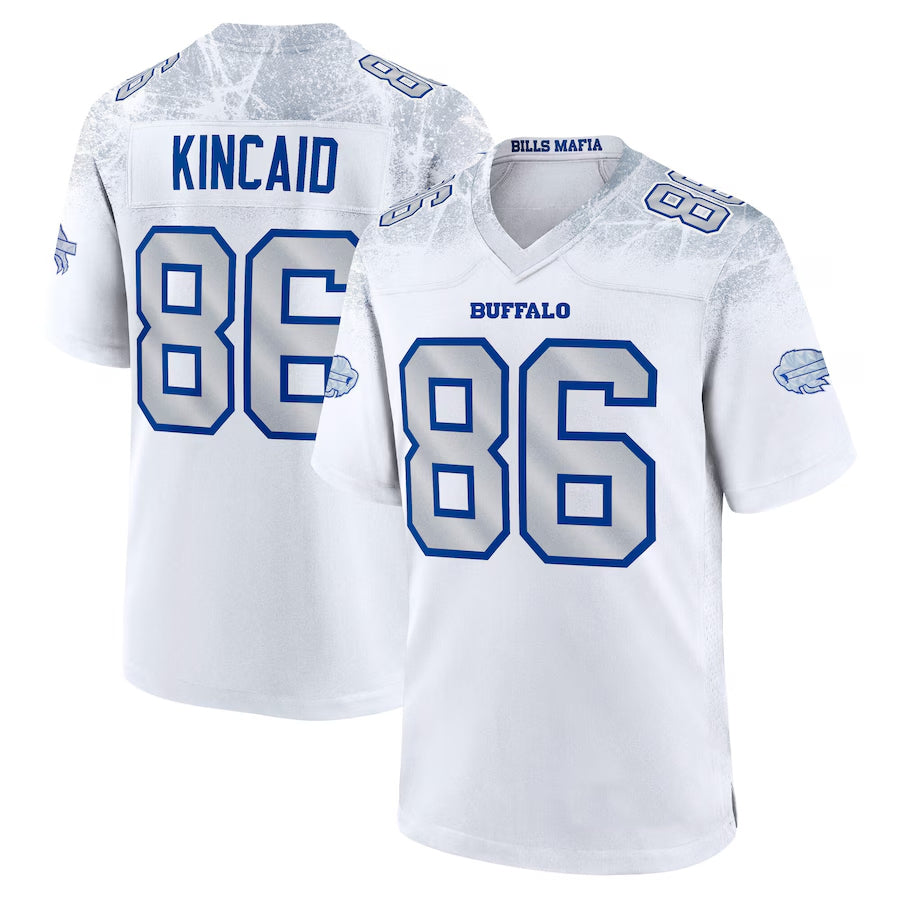 Custom #86 White BUF Football Shirt Top