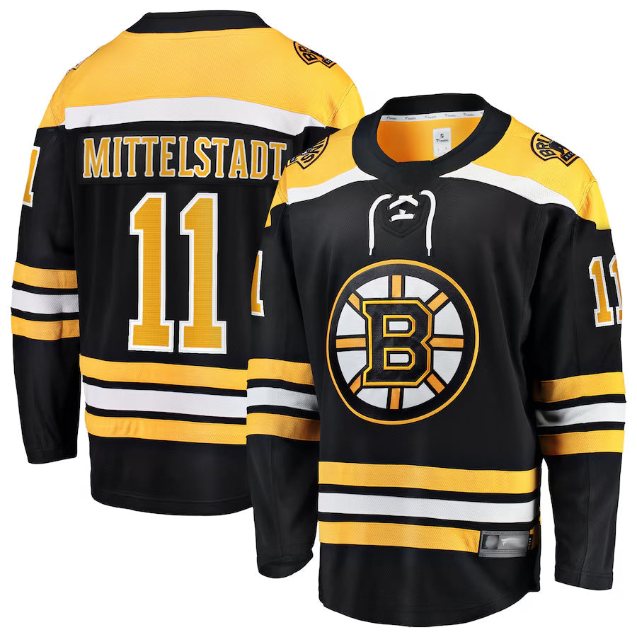 Custom #11 Black BOS Hockey Shirt Top