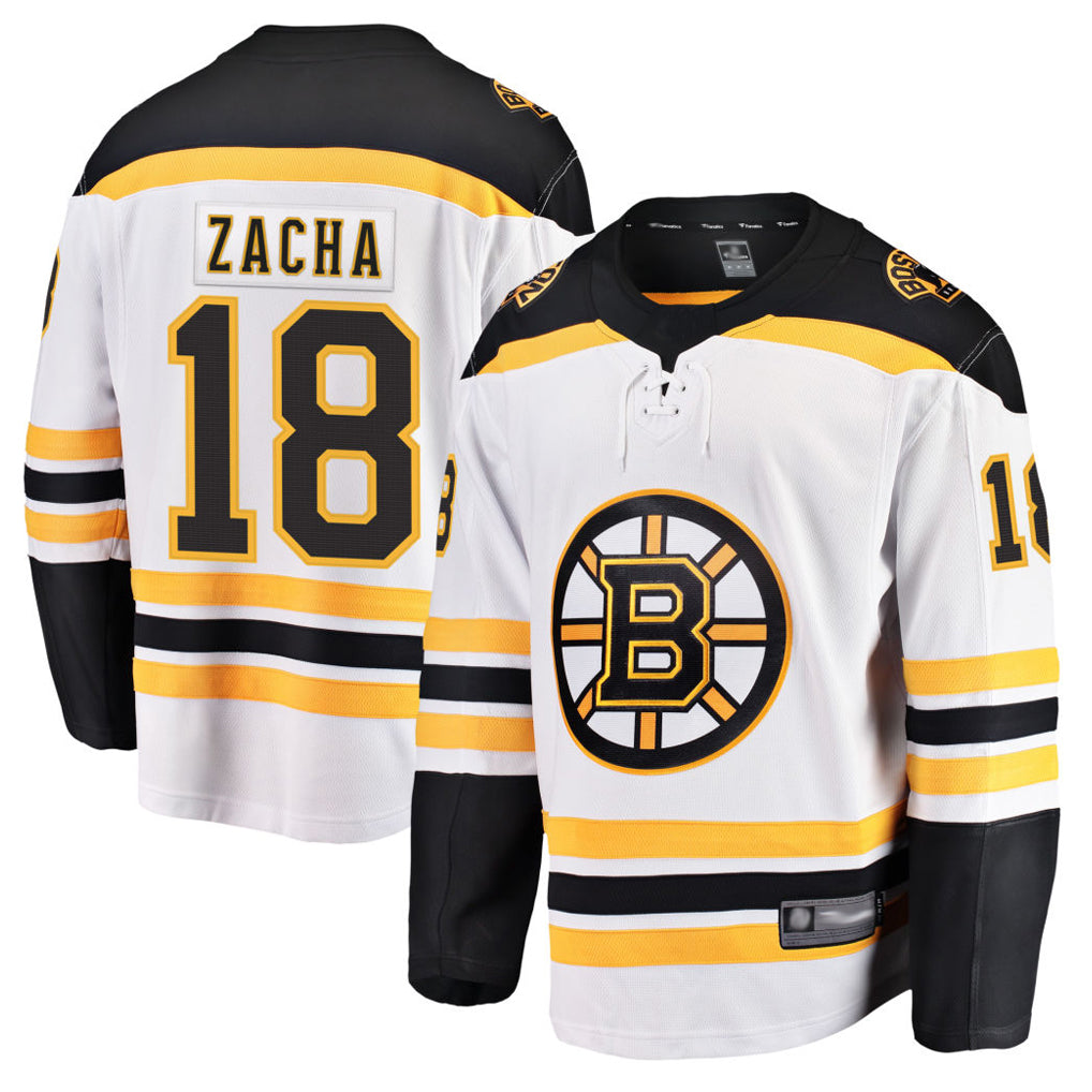 Custom #18 White BOS Hockey Shirt Top