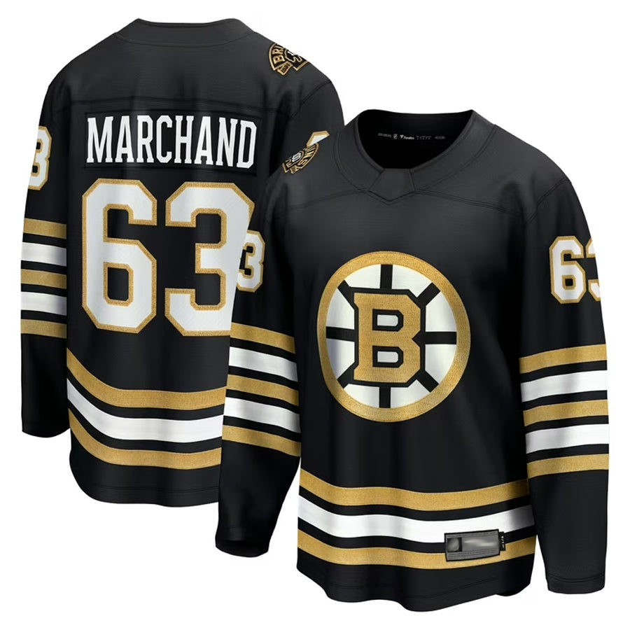 Custom #63 Black BOS Hockey Shirt Top