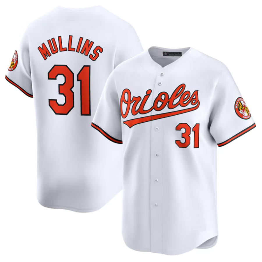 B.Orioles #31 Cedric Mullins Player White Home Limited Baseball Jerseys