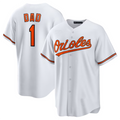 B.Orioles Game Player White #1 Dad Home Replica Baseball Jerseys