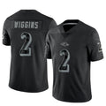 B.Ravens #2 Nate Wiggins Player Black REFLECTIVE Limited Football Jerseys