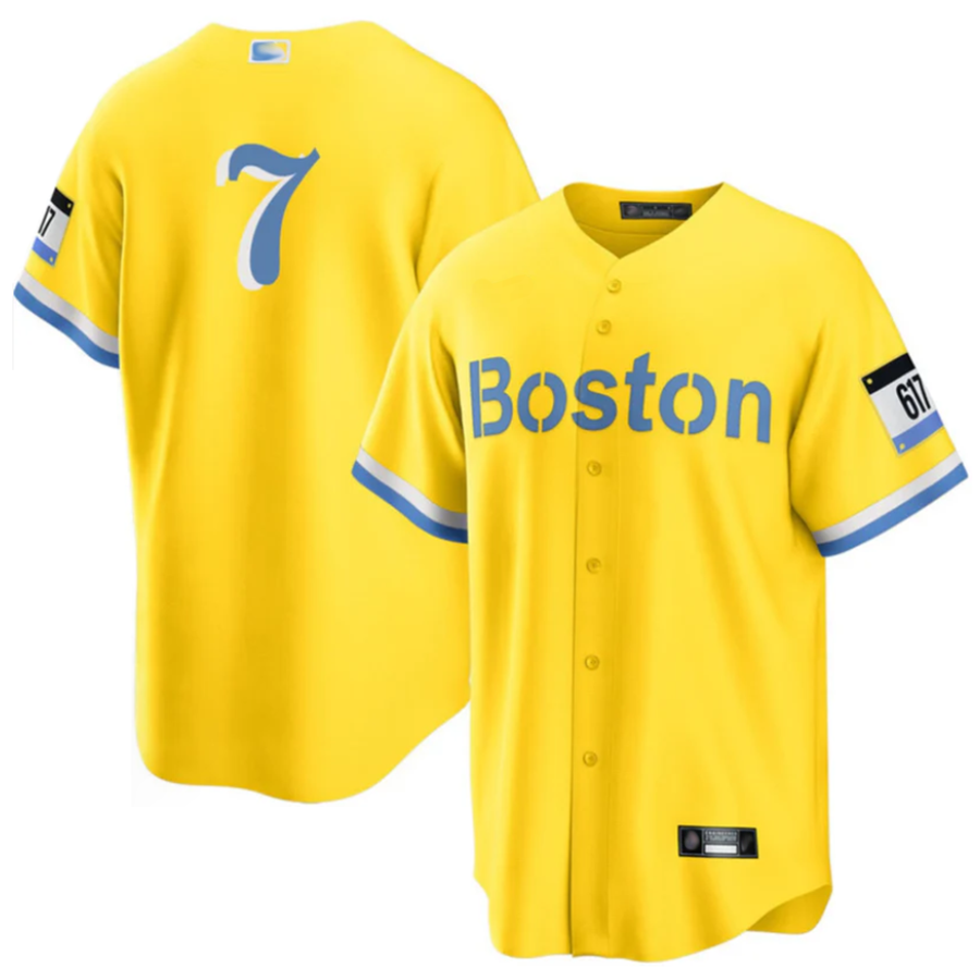 Custom #7 City Connect BOS Baseball Shirt Top