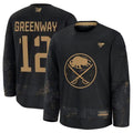 B.Sabres #12 Jordan Greenway Player Fanatics Home Breakaway Black Hockey Jerseys
