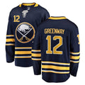 B.Sabres #12 Jordan Greenway Player Fanatics Home Breakaway Navy Hockey Jerseys