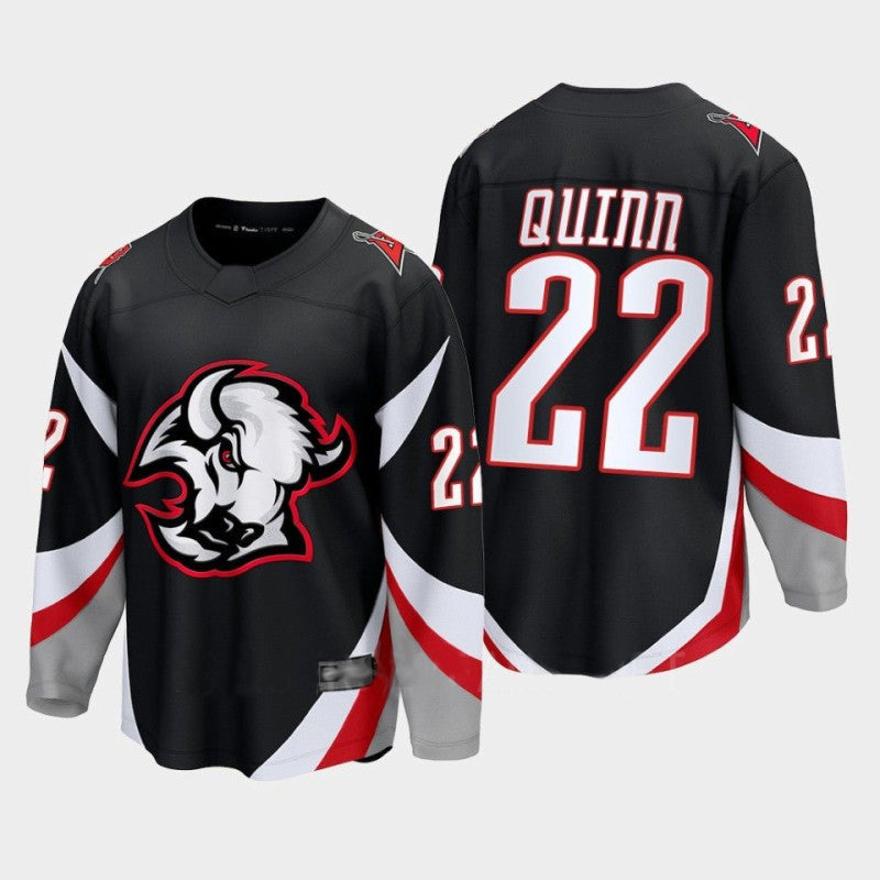 B.Sabres #22 Jack Quinn Player Fan Wear Black Alternate Premium Hockey Jerseys