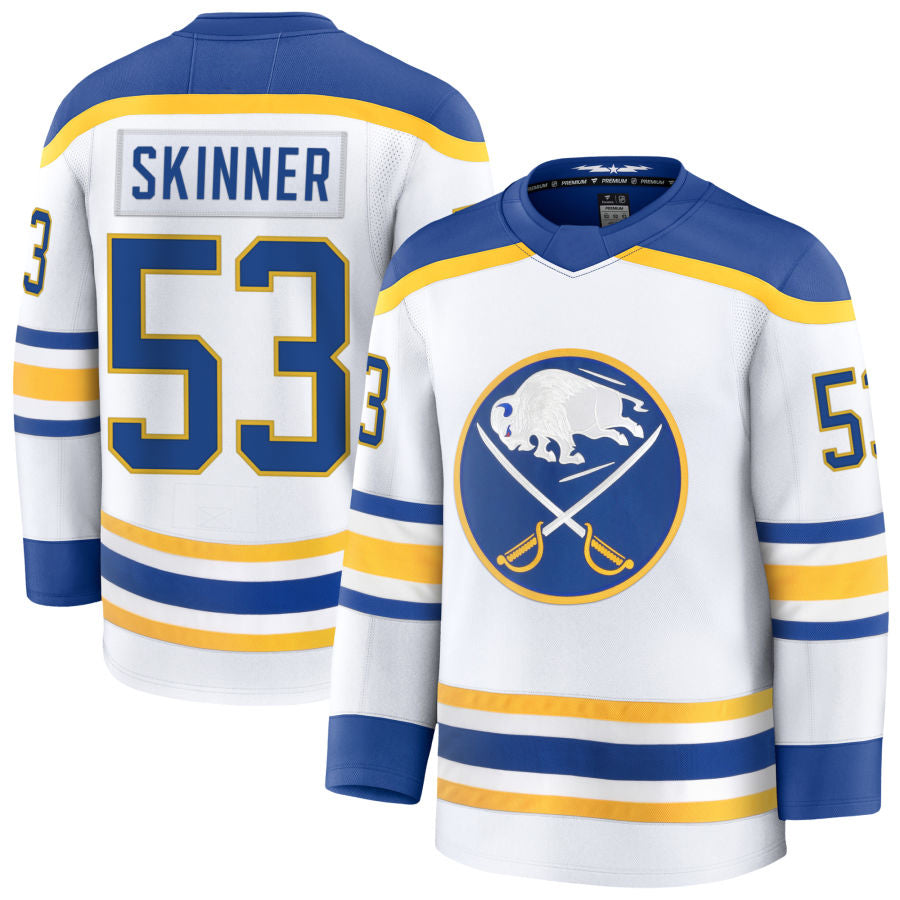 Custom #53 White BUF Hockey Shirt Top