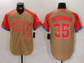 Custom #35 Cream All Star BAL Baseball Shirt Top