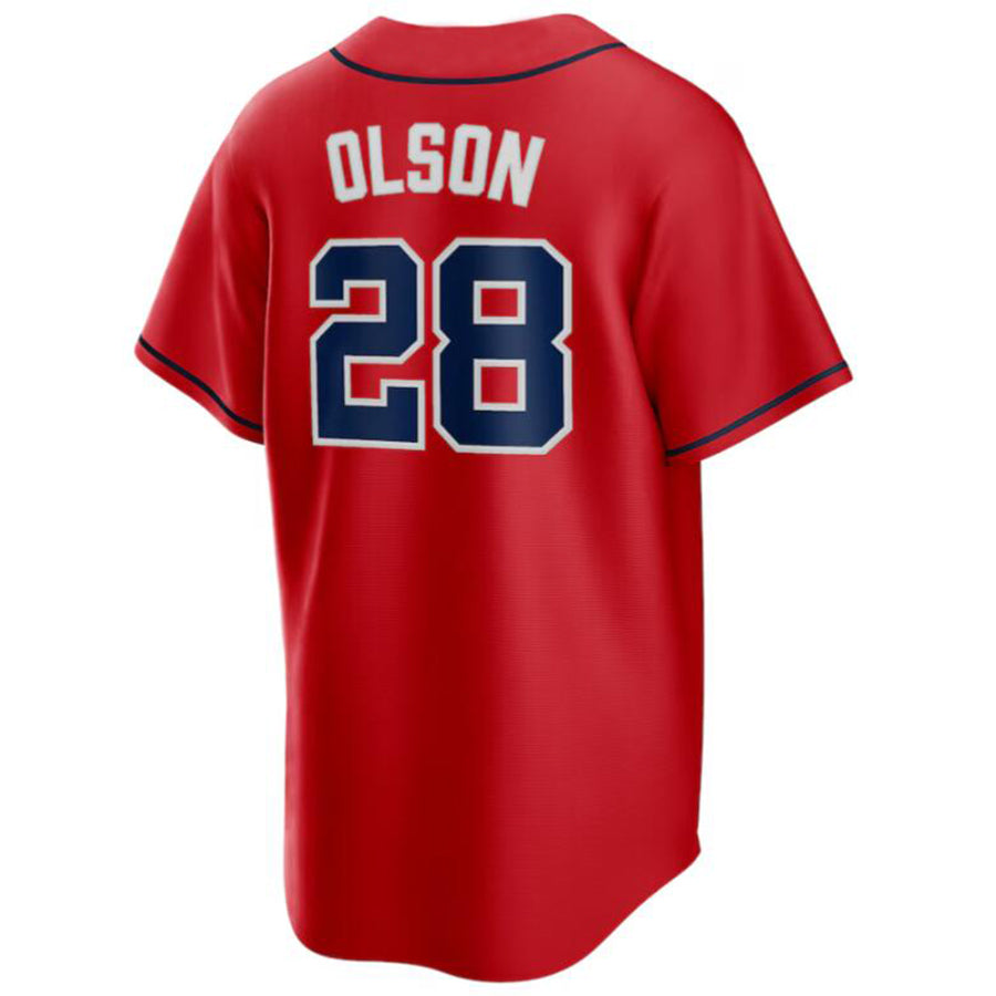 Custom #8 Red ATL Baseball Shirt Top