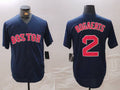 Custom #2 Grey BOS Baseball Shirt Top