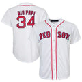 B.Red Sox #34 David Ortiz Player White Replica Baseball Jerseys
