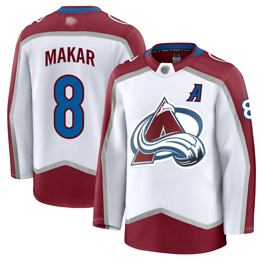 Custom #8 White COL Hockey Shirt Top