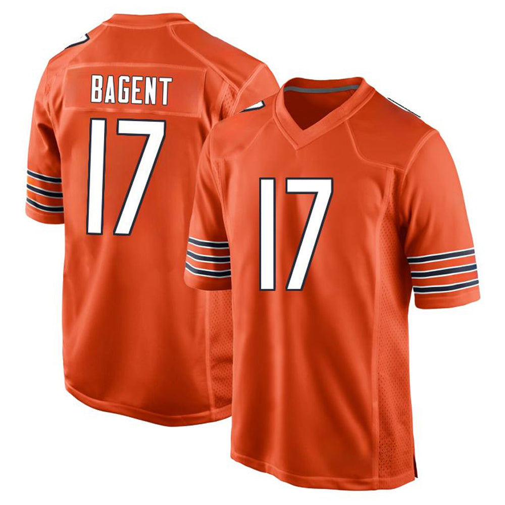 Custom #17 Orange CHI Football Shirt Top