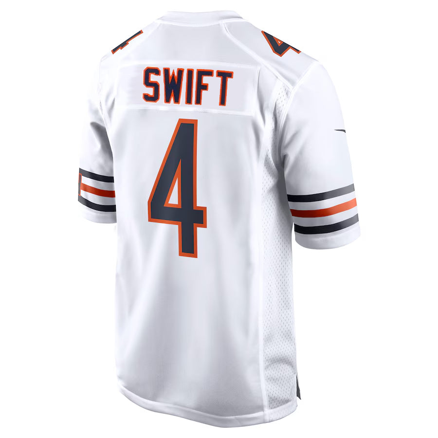 C.Bears #4 D'Andre Swift Player White Home Game Football Jerseys