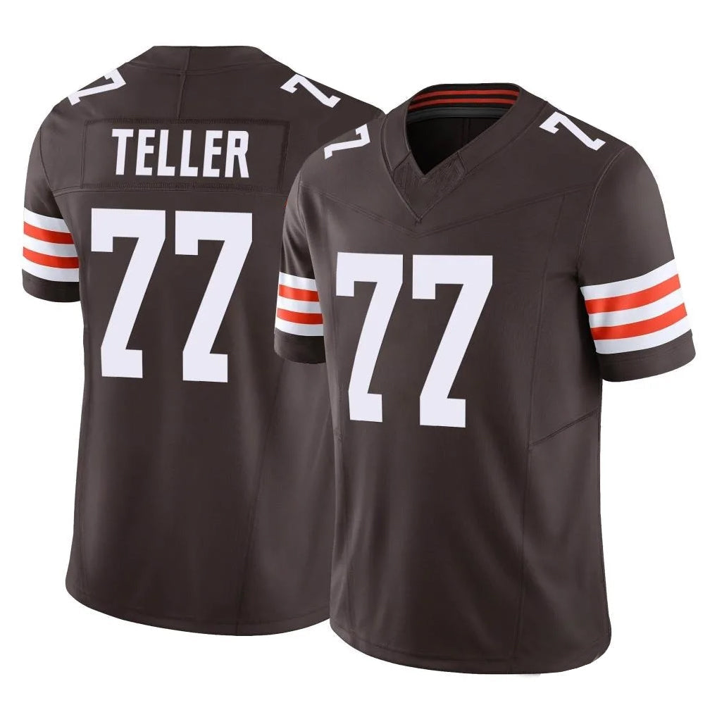 Custom #77 Brown CLE Football Shirt Top